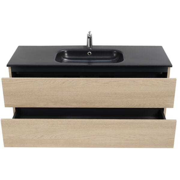 48 inch White Oak Single Sink Floating Vanity