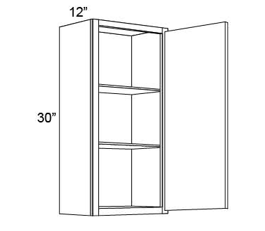 30" HIGH WALL CABINETS- SINGLE DOOR Shaker Espresso