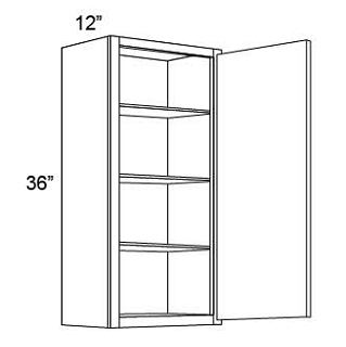 36" HIGH WALL CABINETS- SINGLE DOOR  Shaker White