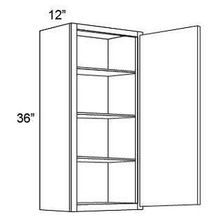 36" HIGH WALL CABINETS- SINGLE DOOR  Shaker Espresso