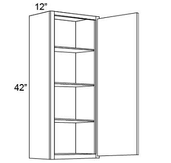 42" HIGH WALL CABINETS- SINGLE DOOR Shaker White