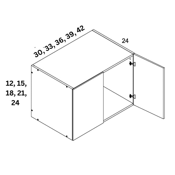 Wall Cabinet H:21" & D:24" - Textured White Fineline