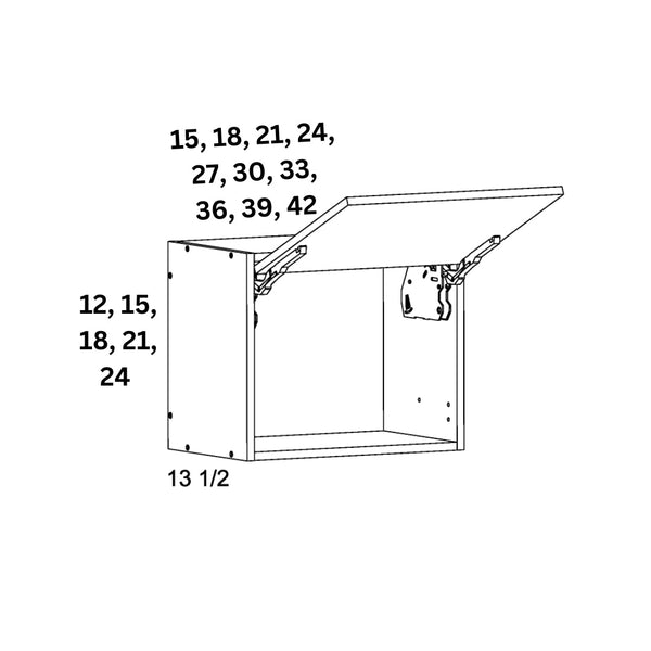 Wall Lift-UP Cabinet H:12" With Blum Aventos Lift System - Textured Auburn Walnut