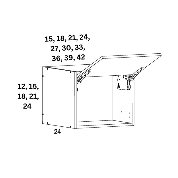 Wall Lift-UP Cabinet H:24" & D:24" With Blum Aventos Lift System - Textured Poro Espresso