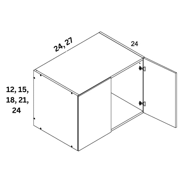 Wall Stackable Cabinet D:24" - Textured White Fineline