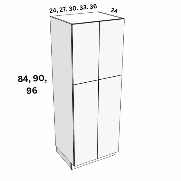 Tall Pantry Cabinet H:96" - High Gloss Ice White