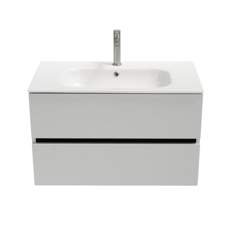 32 inch Matte Cashmere Single Sink Floating Vanity