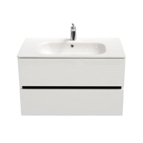 32 inch High Gloss White Single Sink Floating Vanity