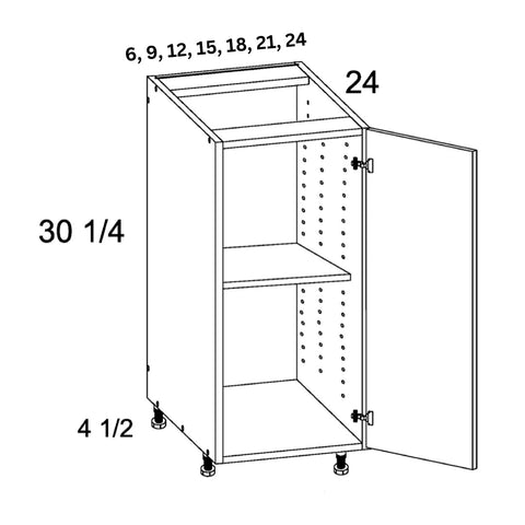 Base Cabinet Full Height Single Door - Super Matte Light Gray