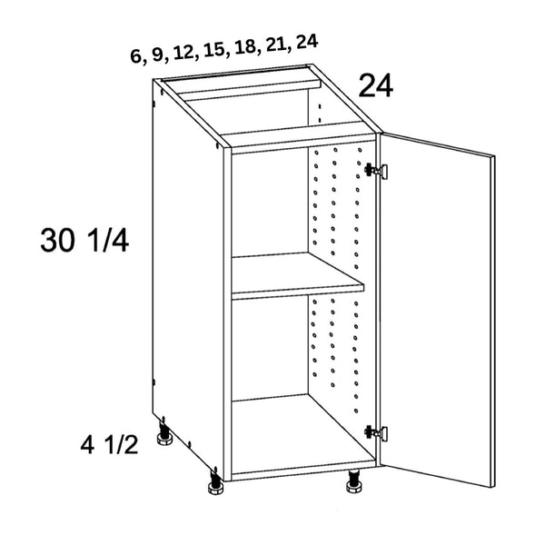 Base Cabinet Full Height Single Door - Super Matte Graphite Gray