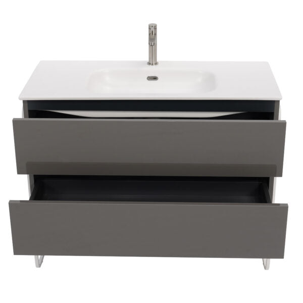 40 inch High Gloss Anthracite Single Sink Floating Vanity