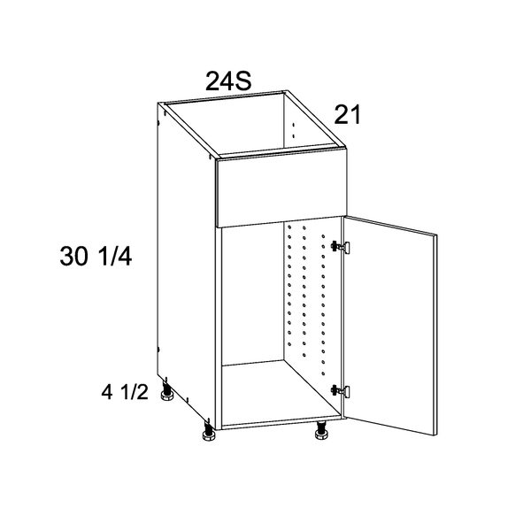 Vanity Sink Base Cabinet Single Door - Super Matte Ice White