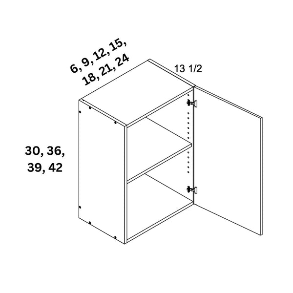 Wall Cabinet Single Door H:42" - Super Matte Light Gray