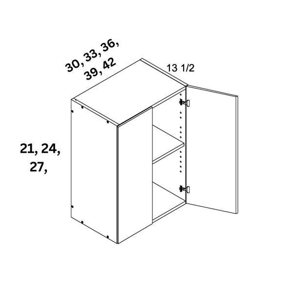 Wall Cabinet H:21" - High Gloss Graphite Gray