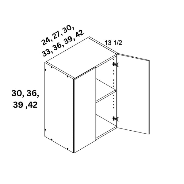 Wall Cabinet H:42" - High Gloss Graphite Gray