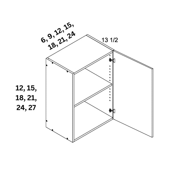 Wall Stackable Cabinet Single Door D:12" - Super Matte Graphite Gray