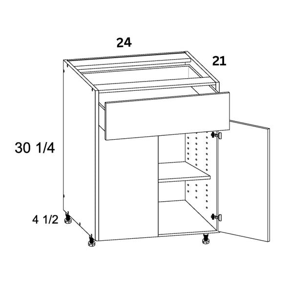 Vanity Base Double Door Cabinet - Super Matte Light Gray