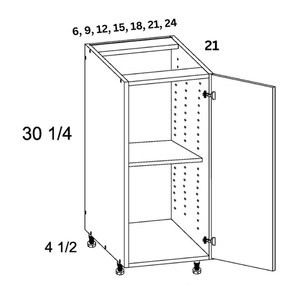 Vanity Base Single Door Cabinet Full Height - Super Matte Ice White