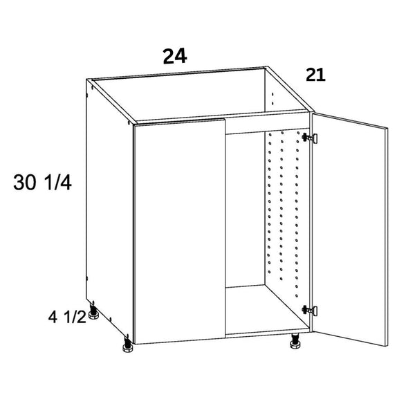 Vanity Base Double Door Cabinet Full Height - Super Matte Ice White