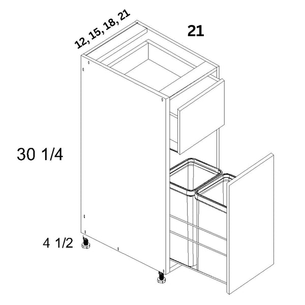 Vanity Waste Bin Cabinet(Pullout is not included) - Super Matte Light Gray