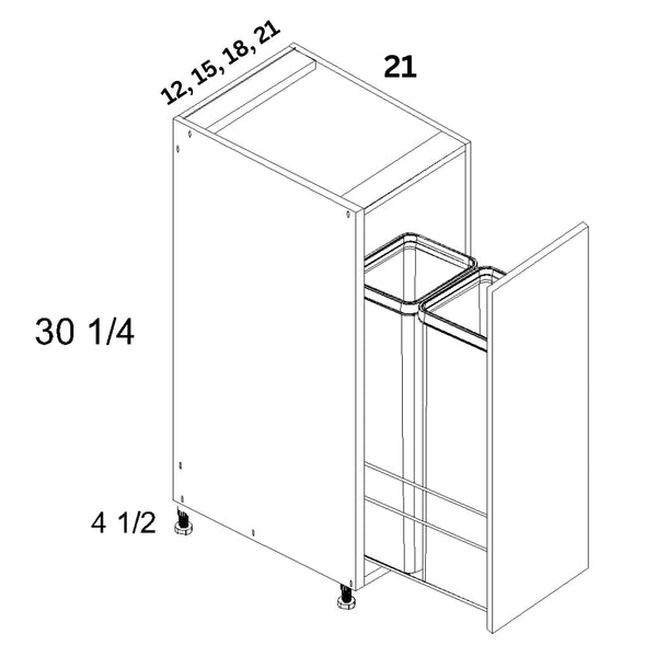 Vanity Waste Bin Cabinet Full Height(Pullout is not included) - Super Matte Graphite Gray