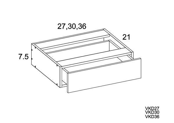 Vanity Knee Drawers - High Gloss Ivory Cream