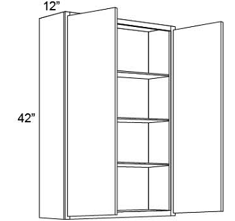 42" HIGH WALL CABINETS- DOUBLE DOOR  Shaker White